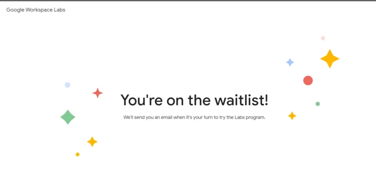 Duet AI by Google waitlist